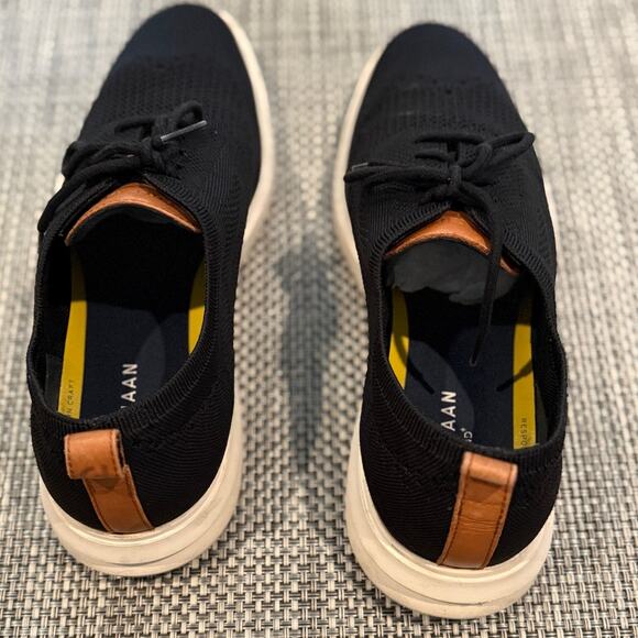 COLE HAAN Men's Grand+ Stitchlite Wing Tip Knit Flexible Oxford black/ivory 13M - Picture 5 of 8